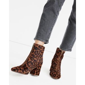 Madewell Amalia Front-Zip Leopard Ankle Boot